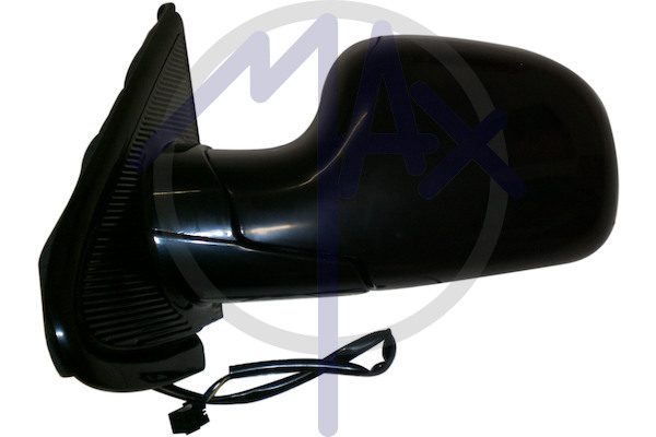 Specchietto retrovisore esterno sinistro, elettrico, calotta nera verniciabile, vetro cromato riscaldato, 5 pin