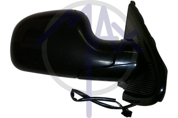 Specchietto retrovisore esterno destro, elettrico, calotta nera, ripiegabile elettricamente, vetro convesso cromato riscaldato, 7 pin