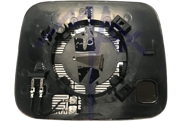 Right rear-view mirror glass, convex chrome, heated