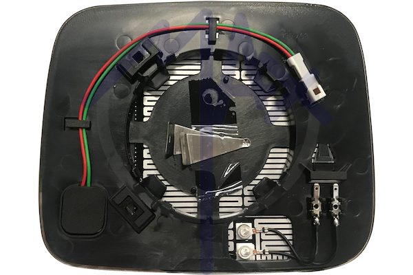 Rear-view mirror glass left, heated chrome aspherical, with BLIS system (blind spot)