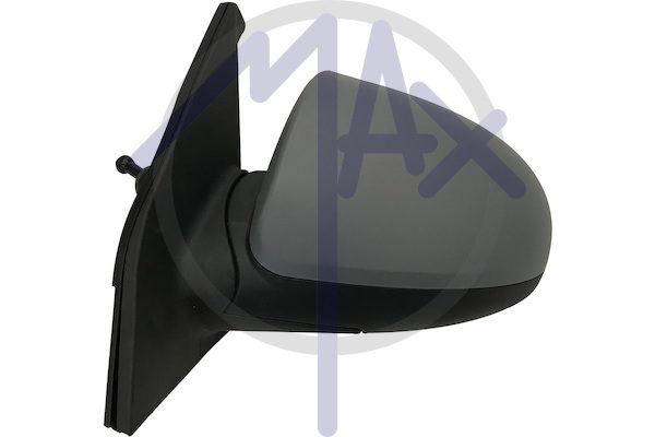 Exterior rear-view mirror, left, cable adjustment, cover for painting, convex chrome glass