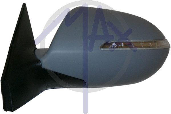Specchietto retrovisore esterno sinistro, elettrico, calotta da verniciare, con freccia, ripiegabile elettricamente, vetro convesso cromato riscaldato, 9 pin