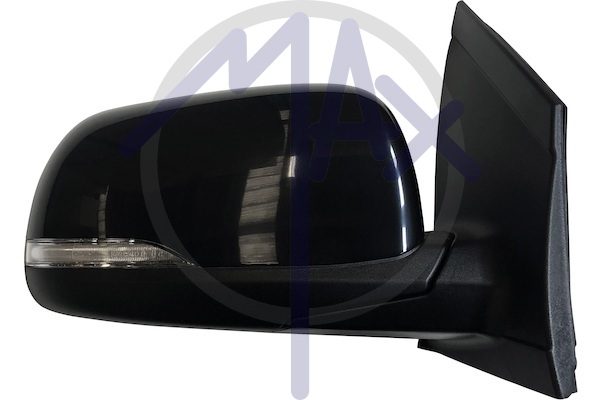 Specchietto retrovisore esterno destro, elettrico, calotta nera verniciabile, con freccia, vetro convesso cromato riscaldato, 6 pin