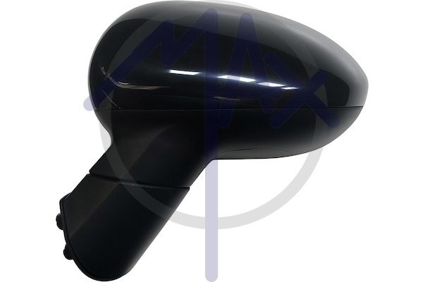 Specchietto retrovisore esterno sinistro, elettrico, calotta nera verniciabile, vetro convesso cromato riscaldato, 5 pin