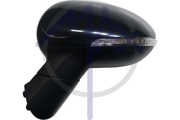Specchietto retrovisore esterno sinistro, elettrico, calotta nera verniciabile, con freccia, vetro convesso cromato riscaldato, 6 pin