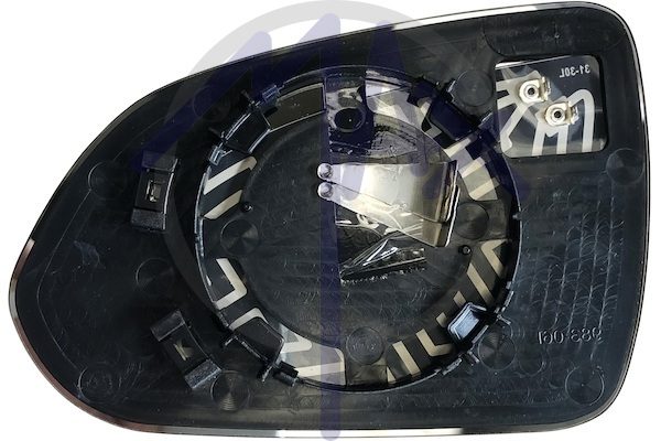 Right rear-view mirror glass, convex chrome, heated