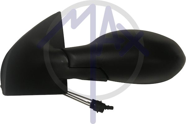 Exterior rear-view mirror, left, cable adjustment, black cover, convex chrome glass