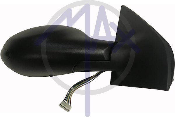 Exterior rear-view mirror right, electric, black cap, convex chrome heated glass