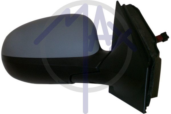 Outer rear-view mirror right, electric, cap to be painted, with temperature sensor, heated chrome convex glass, 7 pin