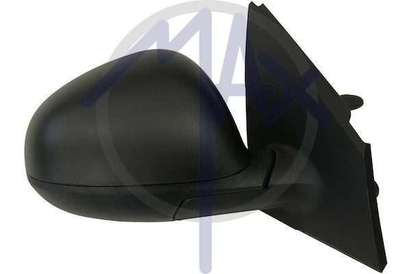 Right outer rear-view mirror, cable adjustment, black cover, convex chrome glass