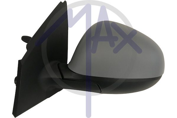 Exterior rear-view mirror, left, cable adjustment, cover for painting, convex chrome glass