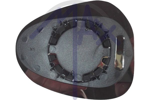 Rear-view mirror glass, left, convex chrome