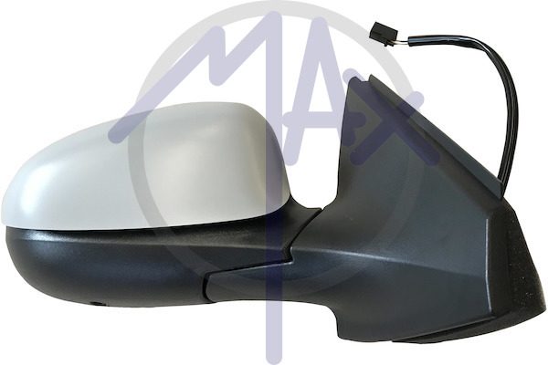 Specchietto retrovisore esterno destro, elettrico, calotta da verniciare, con sensore temperatura, vetro convesso blu riscaldato
