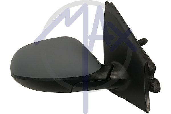 Exterior rear-view mirror, right, cable adjustment, cover for painting, convex chrome glass