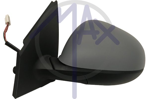 Specchietto retrovisore esterno sinistro, elettrico, calotta da verniciare, con sensore temperatura, vetro convesso cromato