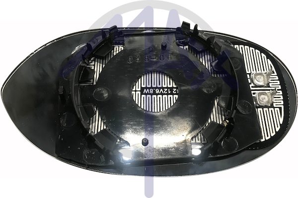Left rear-view mirror glass, convex chrome, heated