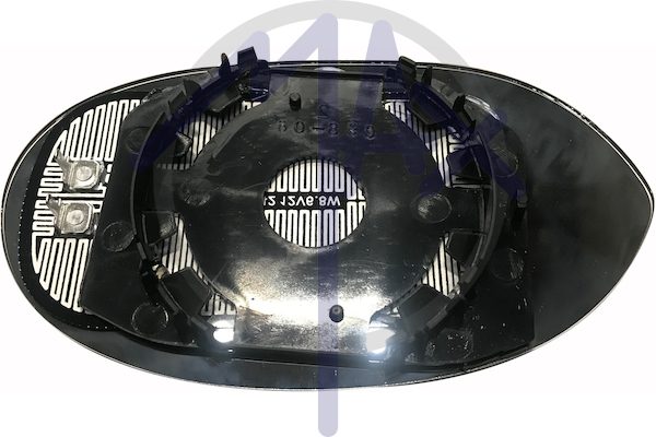 Right rear-view mirror glass, convex chrome, heated