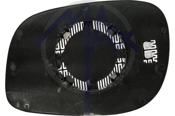 Right rear-view mirror glass, convex chrome, heated