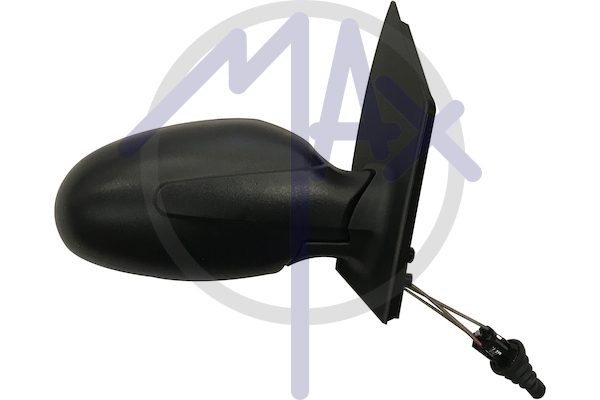 Exterior rear-view mirror right, cable adjustment, black cap, convex silver glass