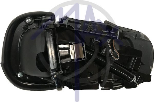 Specchietto retrovisore esterno sinistro, elettrico, senza calotta, ripiegabile elettricamente, vetro asferico cromato riscaldato, 9 pin