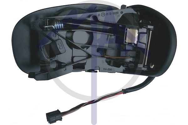 Specchietto retrovisore esterno sinistro, elettrico, senza calotta, vetro asferico cromato riscaldato, connettore lungo, 7 pin