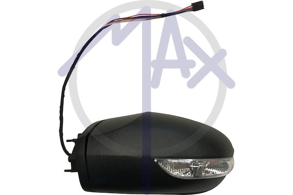 Specchietto retrovisore esterno sinistro, elettrico, calotta da verniciare, con freccia, ripiegabile elettricamente, vetro asferico cromato riscaldato
