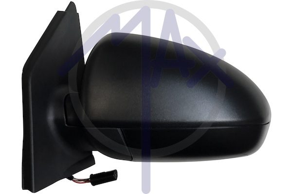 Specchietto retrovisore esterno sinistro, elettrico, calotta nera, vetro convesso cromato riscaldato, 5 pin
