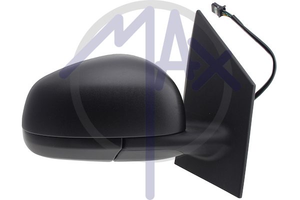 Specchietto retrovisore esterno destro, elettrico, calotta nera, con sensore temperatura, vetro convesso cromato riscaldato, 3 porte