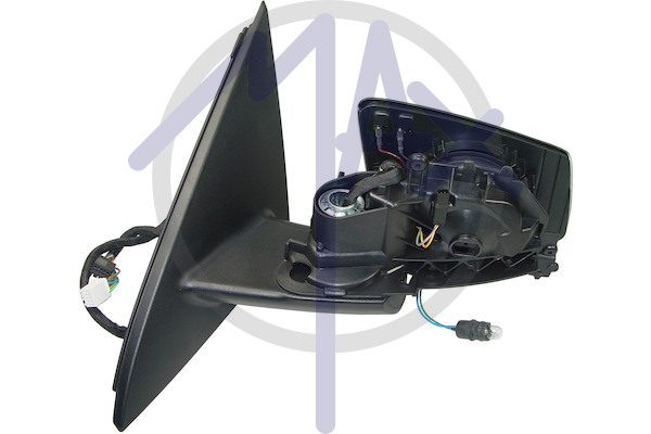 Specchietto retrovisore esterno sinistro, elettrico, senza calotta, con luce di cortesia, ripiegabile elettricamente, con memoria, vetro asferico cromato riscaldato