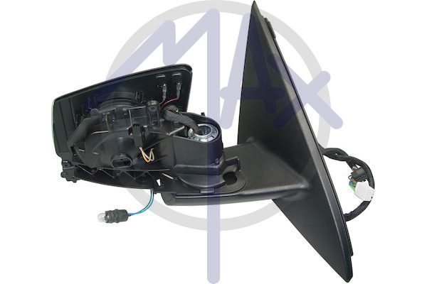 Specchietto retrovisore esterno destro, elettrico, senza calotta, con luce di cortesia, ripiegabile elettricamente, con memoria, vetro asferico cromato riscaldato