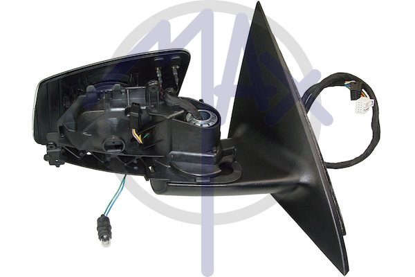 Specchietto retrovisore esterno destro, elettrico, senza calotta, con luce di cortesia, ripiegabile elettricamente, con memoria, vetro asferico cromato riscaldato