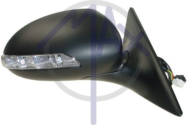 Specchietto retrovisore esterno destro, elettrico, calotta da verniciare, con freccia, con luce di cortesia, con memoria, vetro asferico cromato riscaldato