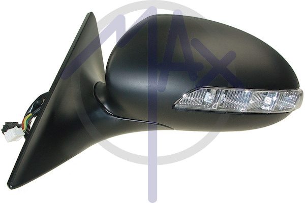 Specchietto retrovisore esterno sinistro, elettrico, calotta da verniciare, con freccia, con luce di cortesia, ripiegabile elettricamente, con memoria, vetro asferico cromato riscaldato