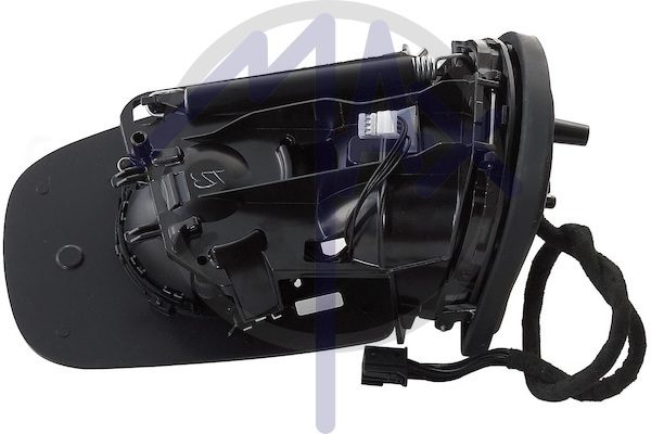 Specchietto retrovisore esterno destro, elettrico, senza calotta, vetro asferico cromato riscaldato