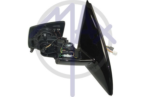 Specchietto retrovisore esterno destro, elettrico, senza calotta, ripiegabile elettricamente, con memoria, vetro asferico cromato riscaldato