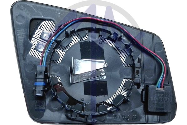 Rear-view mirror glass left, heated chrome aspherical, with BLIS system (blind spot)