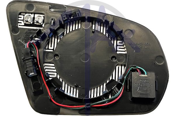 Rear-view mirror glass left, heated chrome aspherical, with BLIS system (blind spot)