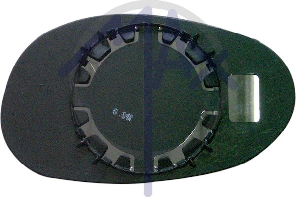 Rear-view mirror glass, right, convex chrome