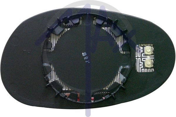 Right rear-view mirror glass, convex chrome, heated