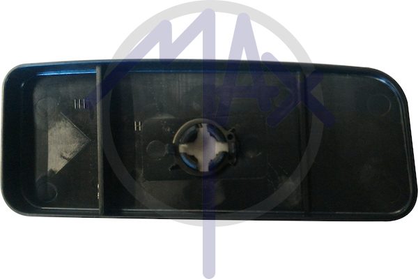 Vetro specchietto retrovisore destro, convesso cromato, doppio vetro parte inferiore, base tonda
