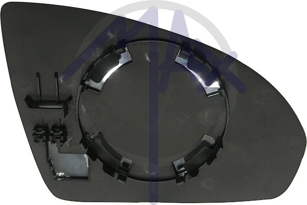 Rear-view mirror glass, left, convex chrome
