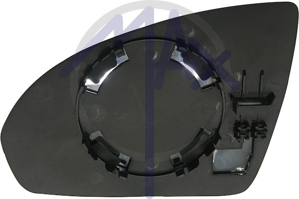 Rear-view mirror glass, right, convex chrome