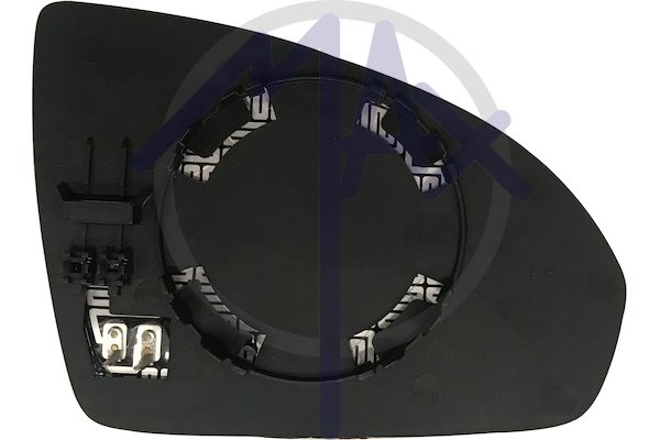 Left rear-view mirror glass, convex chrome, heated