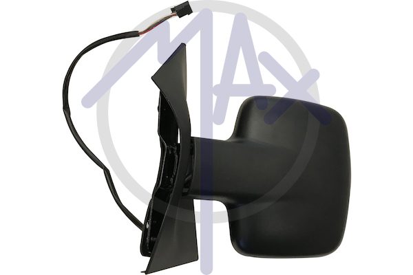 Exterior rear-view mirror left, electric, black cap, convex chrome heated glass