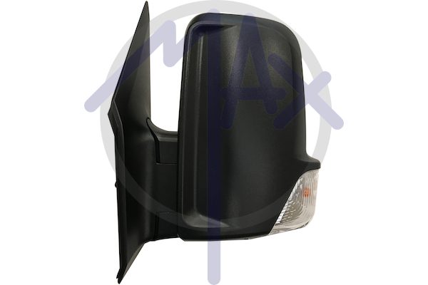 Specchietto retrovisore esterno sinistro, elettrico, calotta nera, con freccia 16W, vetro convesso cromato riscaldato, doppio vetro, cavo corto, 6 pin