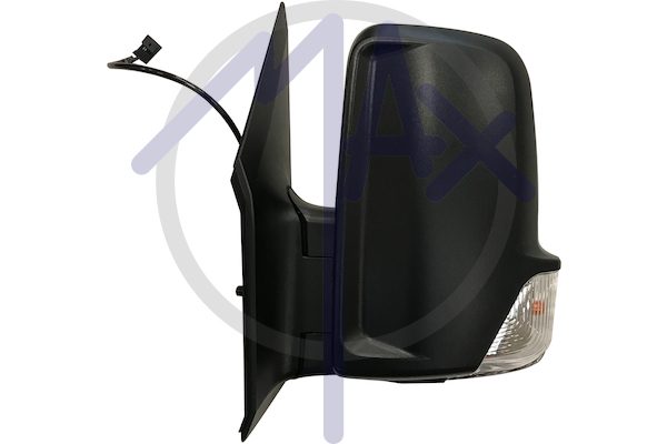 Specchietto retrovisore esterno sinistro, elettrico, calotta nera, con freccia 16W, vetro convesso cromato riscaldato, doppio vetro, cavo lungo, 6 pin
