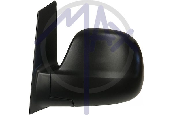 Exterior rear-view mirror left, cable adjustment, black cap, aspherical chrome glass
