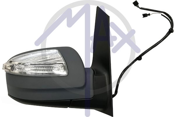 Specchietto retrovisore esterno destro, elettrico, calotta da verniciare, con freccia, vetro asferico cromato riscaldato