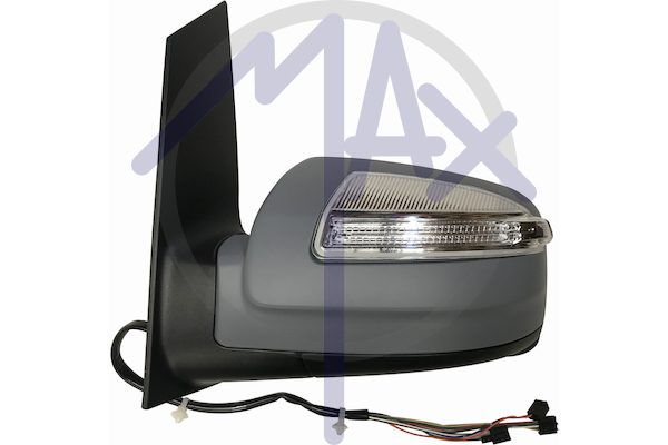Specchietto retrovisore esterno sinistro, elettrico, calotta da verniciare, con freccia, ripiegabile elettricamente, vetro asferico cromato riscaldato