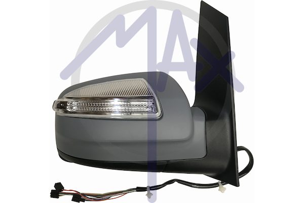 Specchietto retrovisore esterno destro, elettrico, calotta da verniciare, con freccia, ripiegabile elettricamente, vetro asferico cromato riscaldato